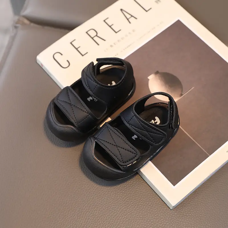 Black Closed-Toe Sandals for Boys Beach Wear
