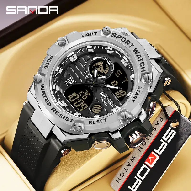 Men's Multifunctional Sport Watch with LCD Display & Waterproof Design - Image 6
