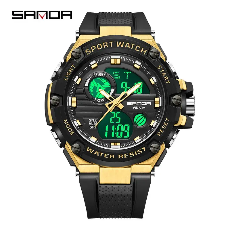 Men's Multifunctional Sport Watch with LCD Display & Waterproof Design - Image 2