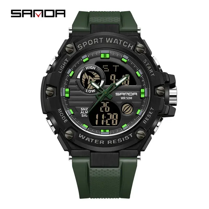 Men's Multifunctional Sport Watch with LCD Display & Waterproof Design - Image 3