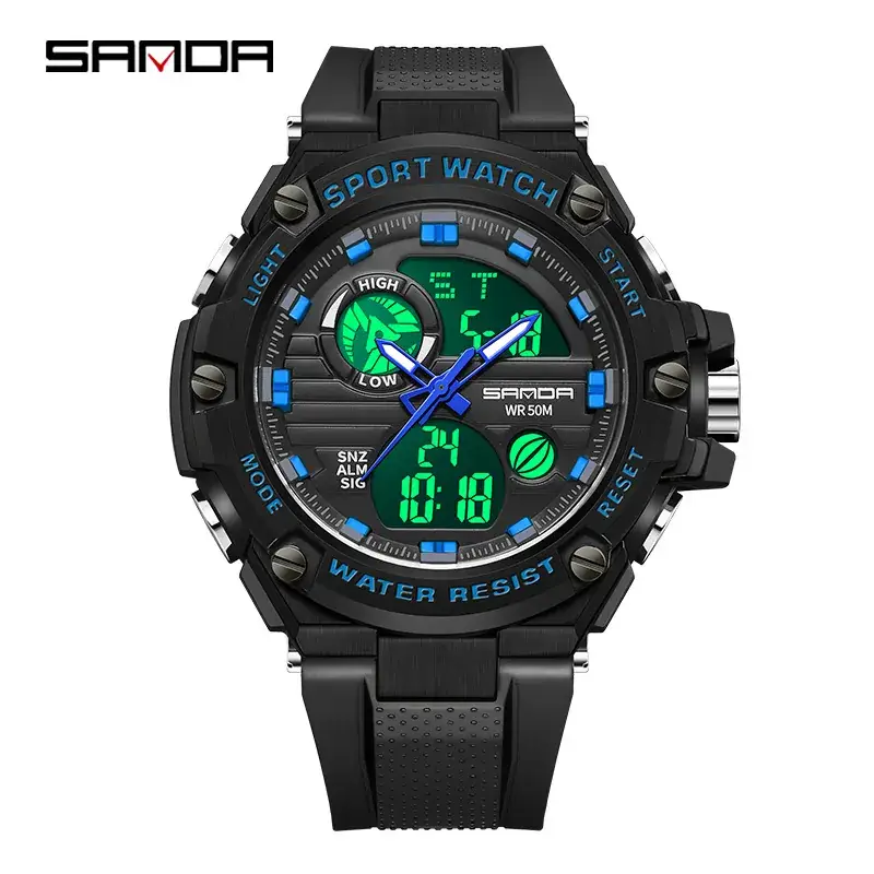 Men's Multifunctional Sport Watch with LCD Display & Waterproof Design - Image 4
