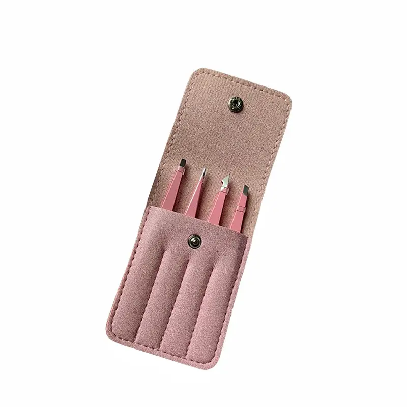 Stainless Steel Eyelash Tweezers Set of 4 Pcs - Image 22