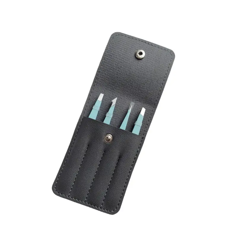 Stainless Steel Eyelash Tweezers Set of 4 Pcs - Image 23