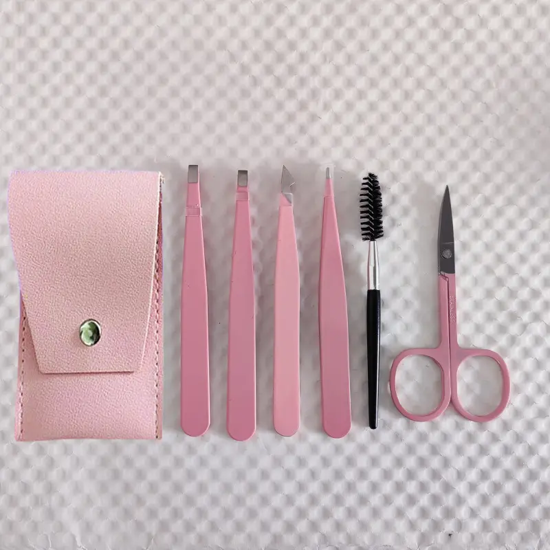 Stainless Steel Eyelash Tweezers Set of 4 Pcs - Image 10