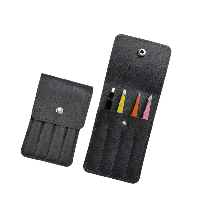 Stainless Steel Eyelash Tweezers Set of 4 Pcs - Image 5