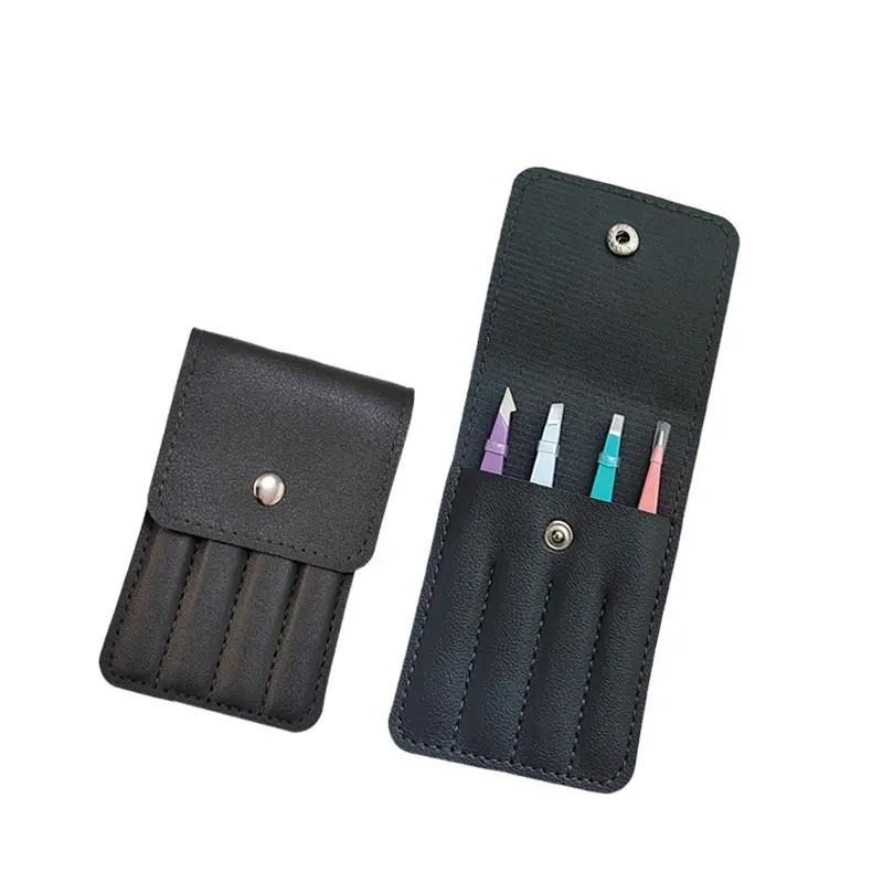 Stainless Steel Eyelash Tweezers Set of 4 Pcs - Image 6