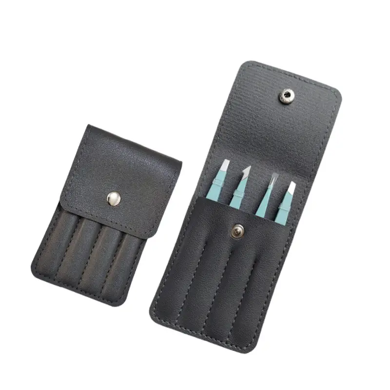 Stainless Steel Eyelash Tweezers Set of 4 Pcs - Image 7
