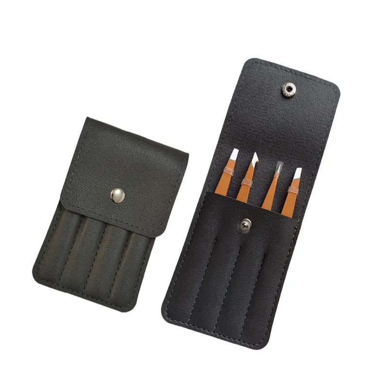 Stainless Steel Eyelash Tweezers Set of 4 Pcs - Image 8