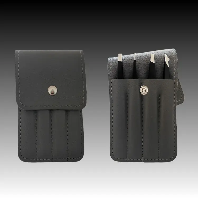 Stainless Steel Eyelash Tweezers Set of 4 Pcs - Image 2