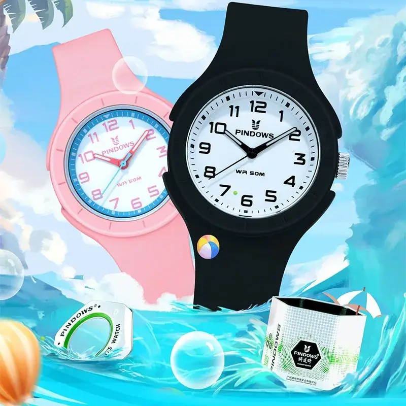 White Waterproof Quartz Couple Watches for Students - Image 7
