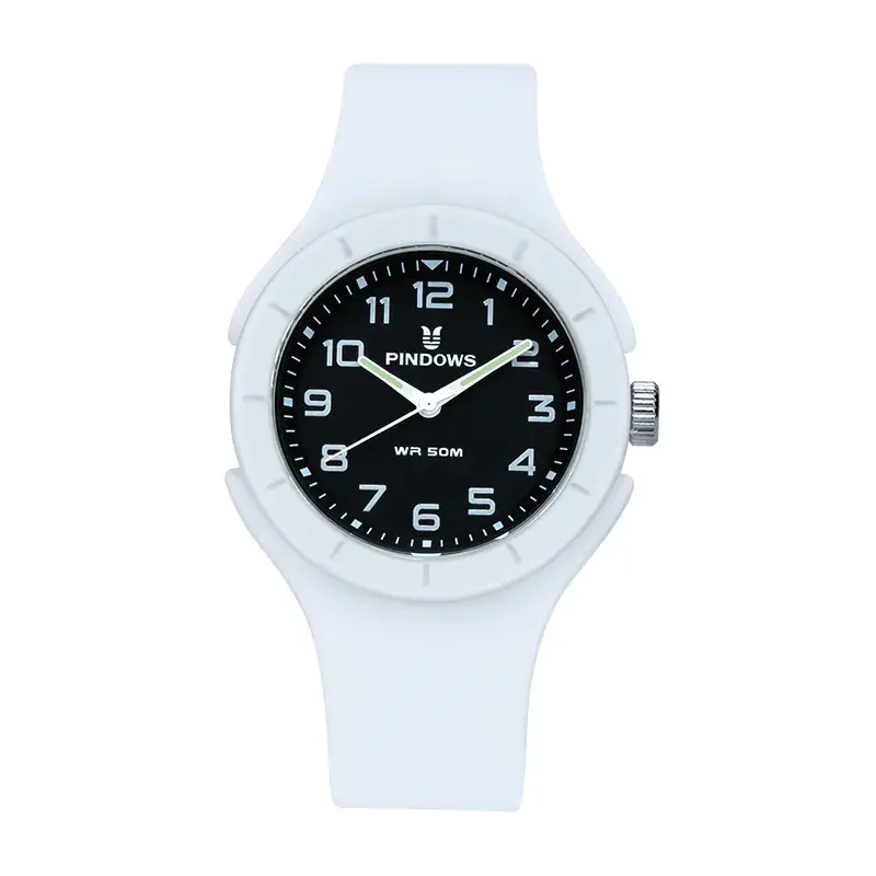 White Waterproof Quartz Couple Watches for Students - Image 2