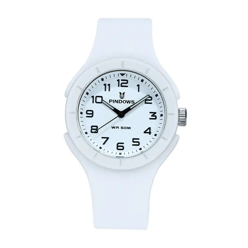 White Waterproof Quartz Couple Watches for Students - Image 3