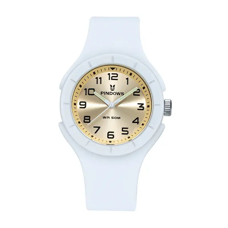 White Waterproof Quartz Couple Watches for Students - Image 4
