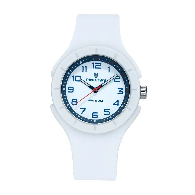 White Waterproof Quartz Couple Watches for Students - Image 5