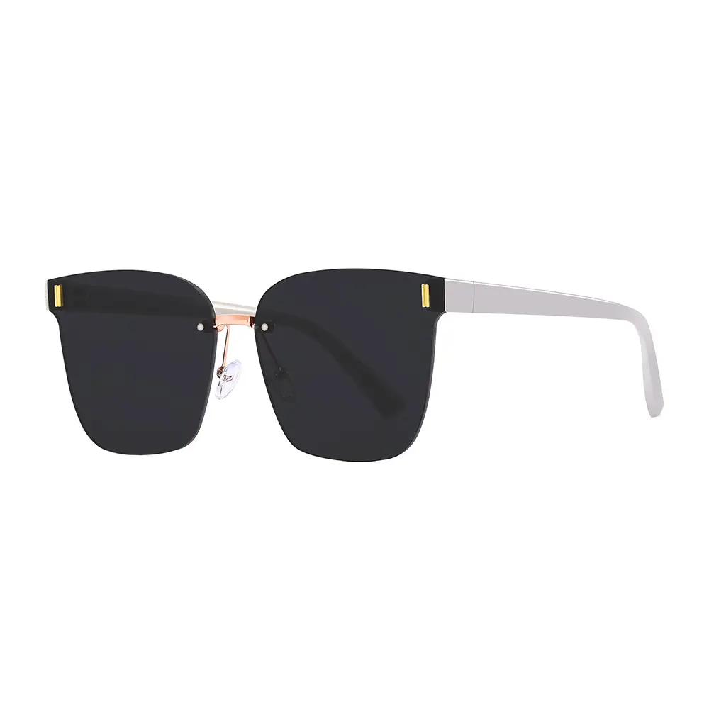 Women's Frameless UV400 Sunglasses Grey White