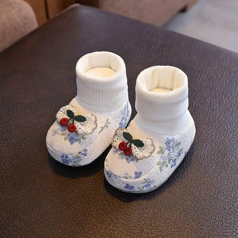 Toddler Cartoon Shoes White Quilted 6-12M
