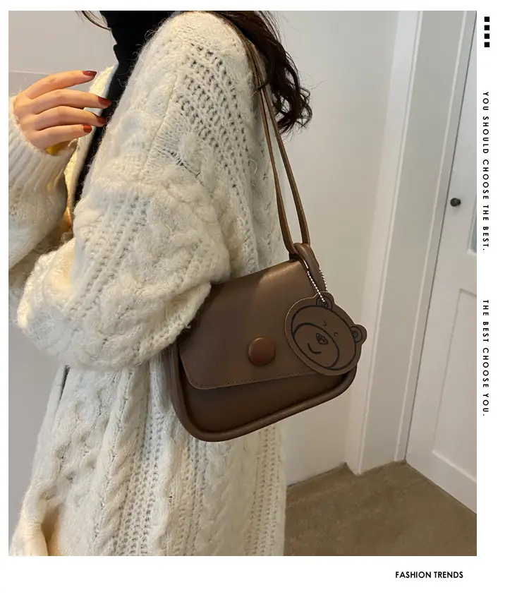Retro Brown Saddle Crossbody Bag for Women — feature 1
