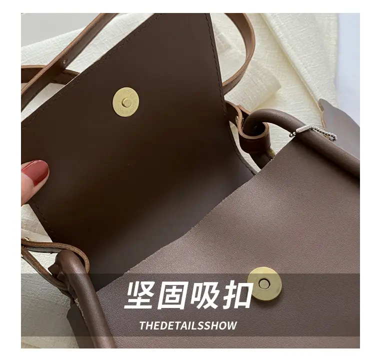 Retro Brown Saddle Crossbody Bag for Women — feature 5