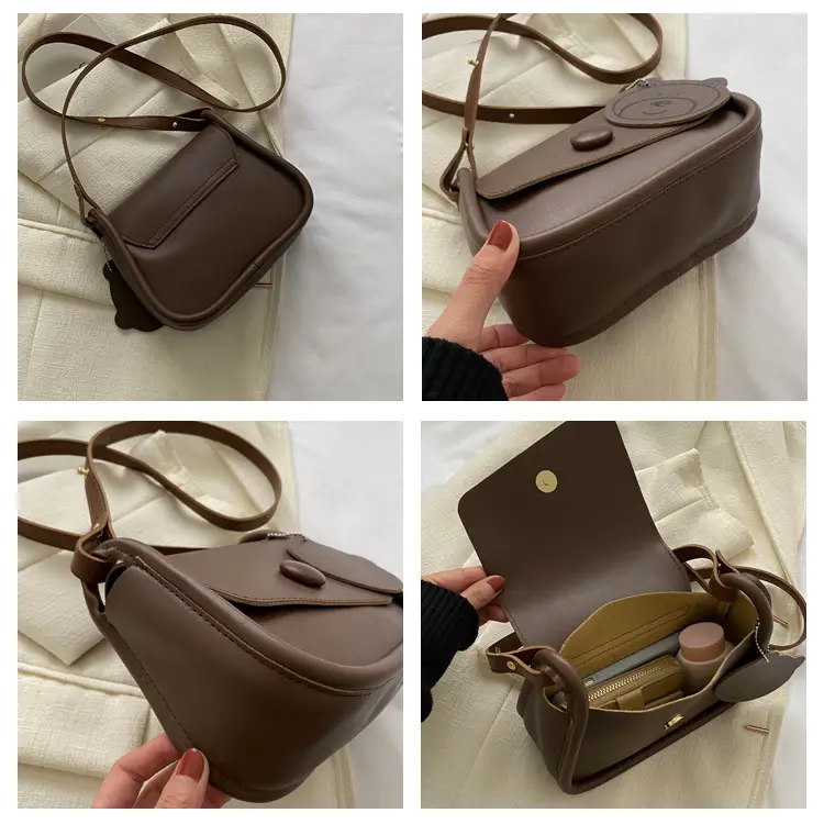 Retro Brown Saddle Crossbody Bag for Women — feature 7