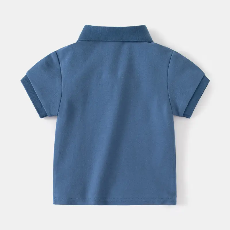 Boys Grey Embroidered Polo T-Shirt 2023 — feature 4