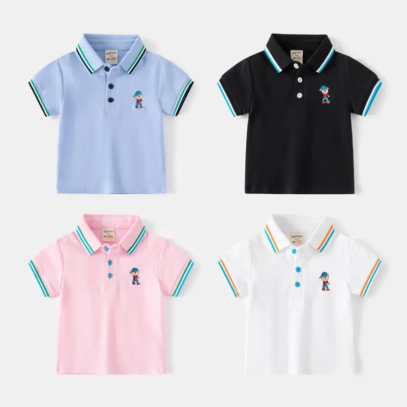 Pink Korean Embroidered Boys T-Shirt 2023 - Image 4