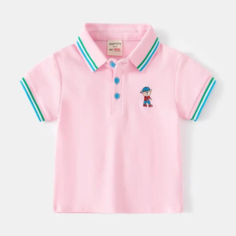 Pink Korean Embroidered Boys T-Shirt 2023 - Image 5