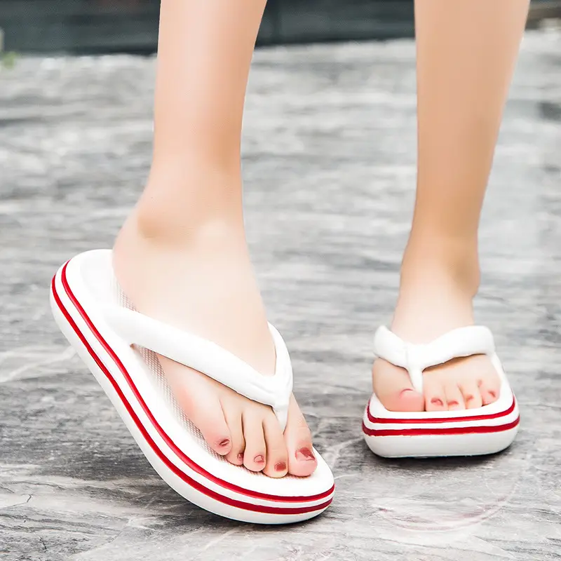 Men's White Red Platform Sandals Summer Slipper