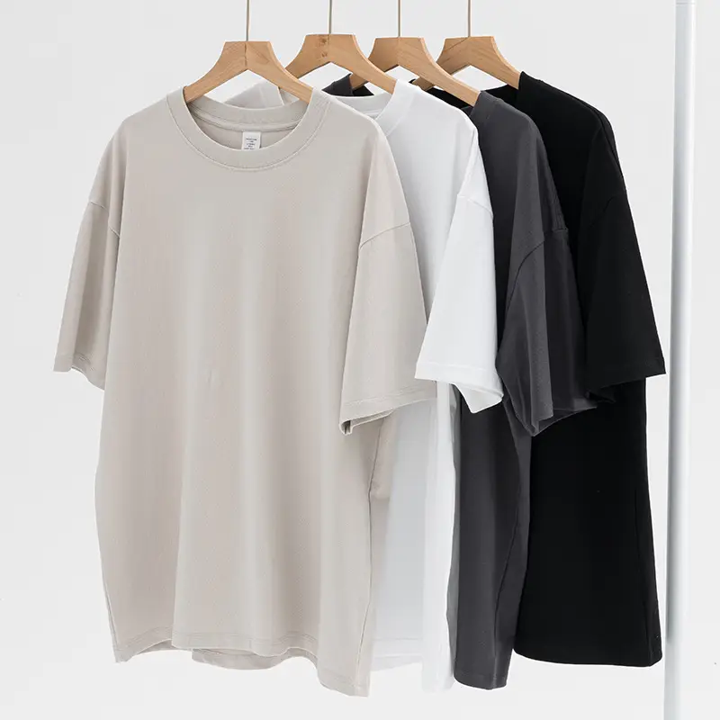 Men's 250g Pure Cotton Summer T-Shirt Short Sleeve Crew Neck