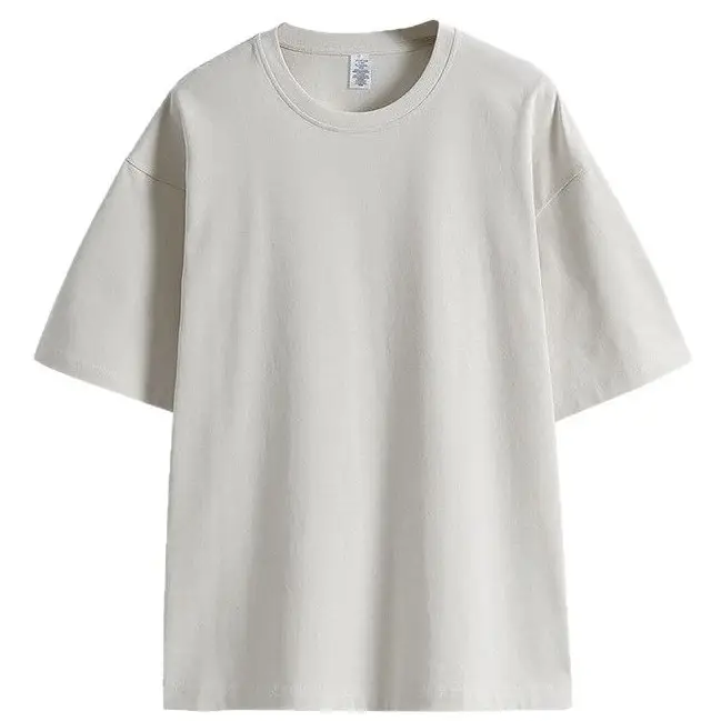 Men's 250g Pure Cotton Summer T-Shirt Short Sleeve Crew Neck