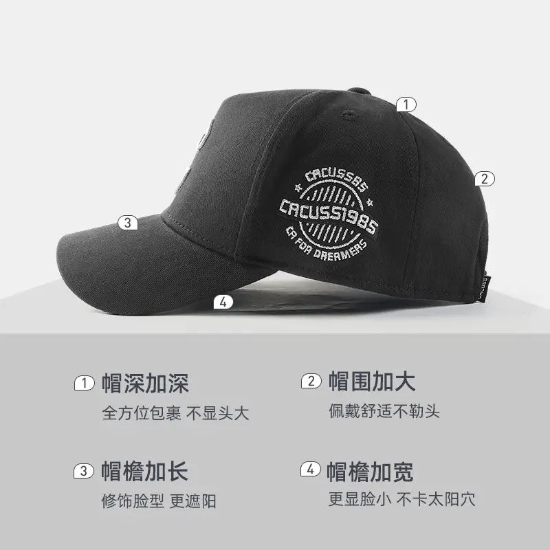Men's 100% Cotton Big Head Cap Black C Logo