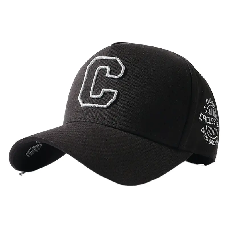 Men's 100% Cotton Big Head Cap Black C Logo