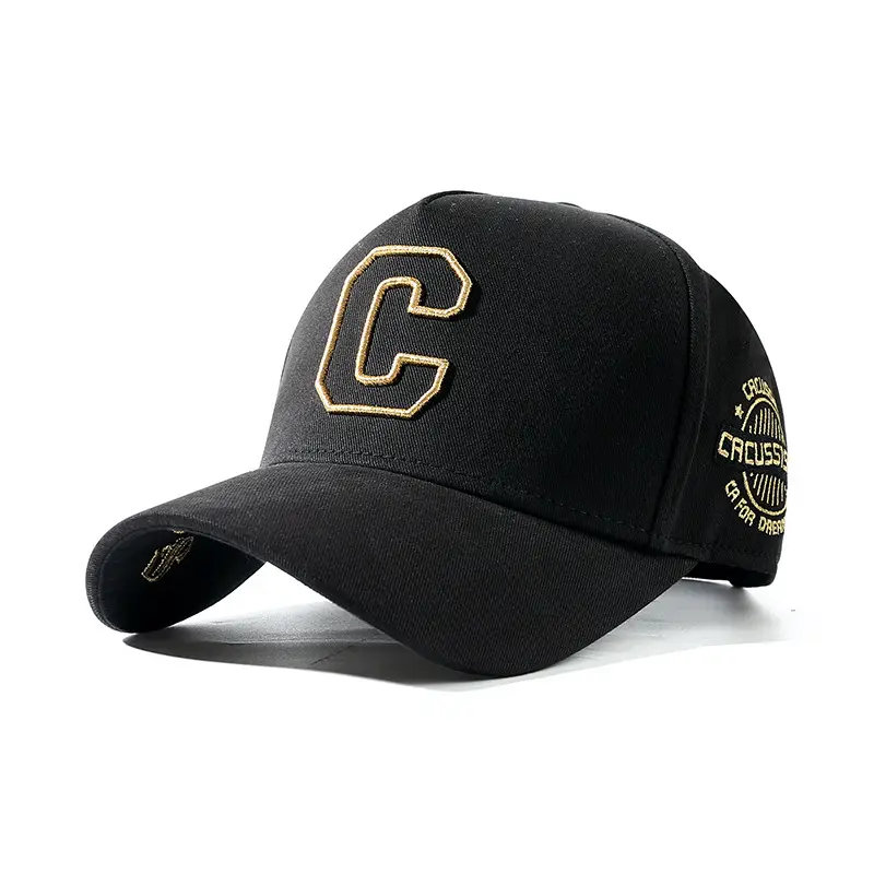 Men's 100% Cotton Big Head Cap Black C Logo