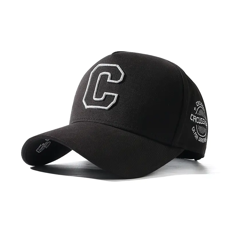 Men's 100% Cotton Big Head Cap Black C Logo