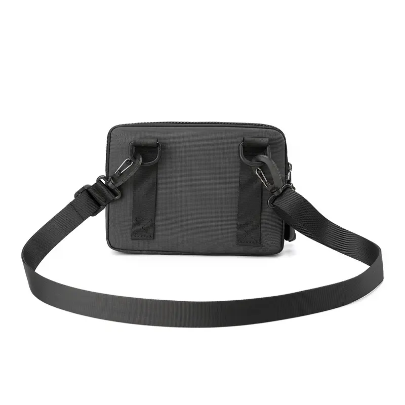 Men's Black Crossbody Messenger Bag Multi-Functional - Image 8