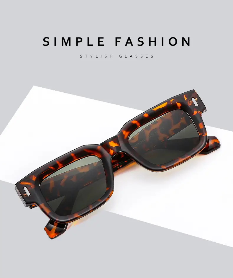 Retro Square Sunglasses with Studded Straps β feature 2