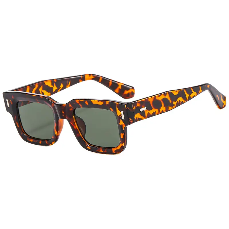 Leopard-print frame dark green