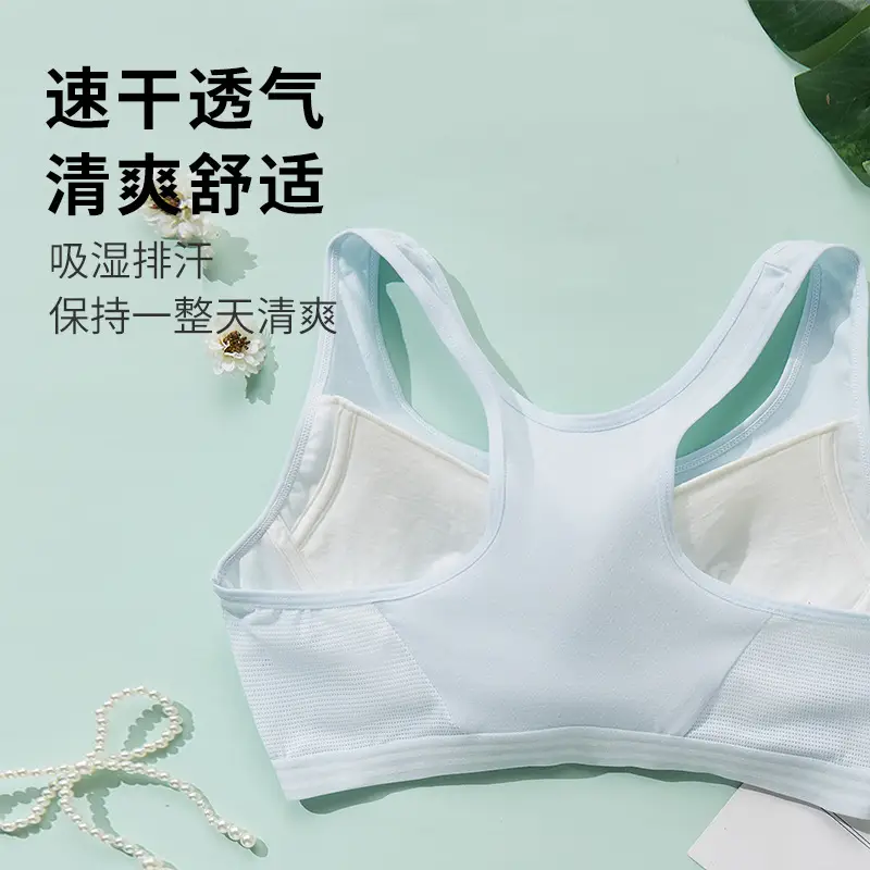 Sports Shock-Proof Bra for Junior High and High School Students, Cotton Innerwear, Thin Shock-Absorbing Style for Girls