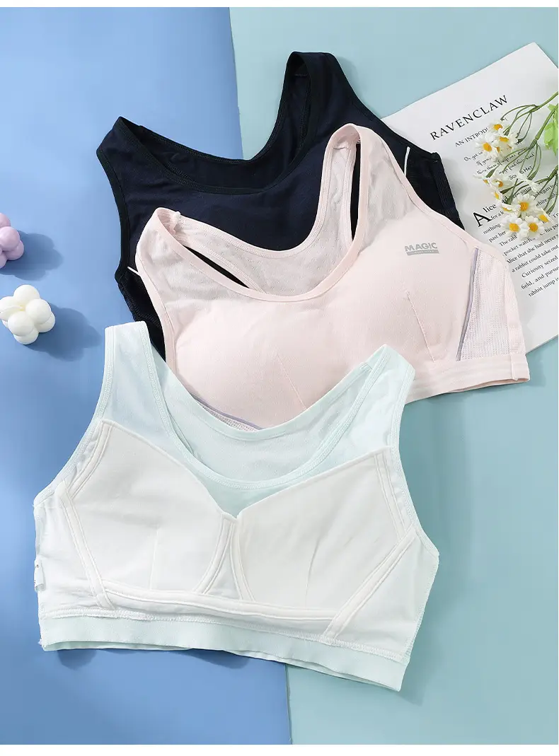Sports Shock-Proof Bra for Junior High and High School Students, Cotton Innerwear, Thin Shock-Absorbing Style for Girls — feature 10