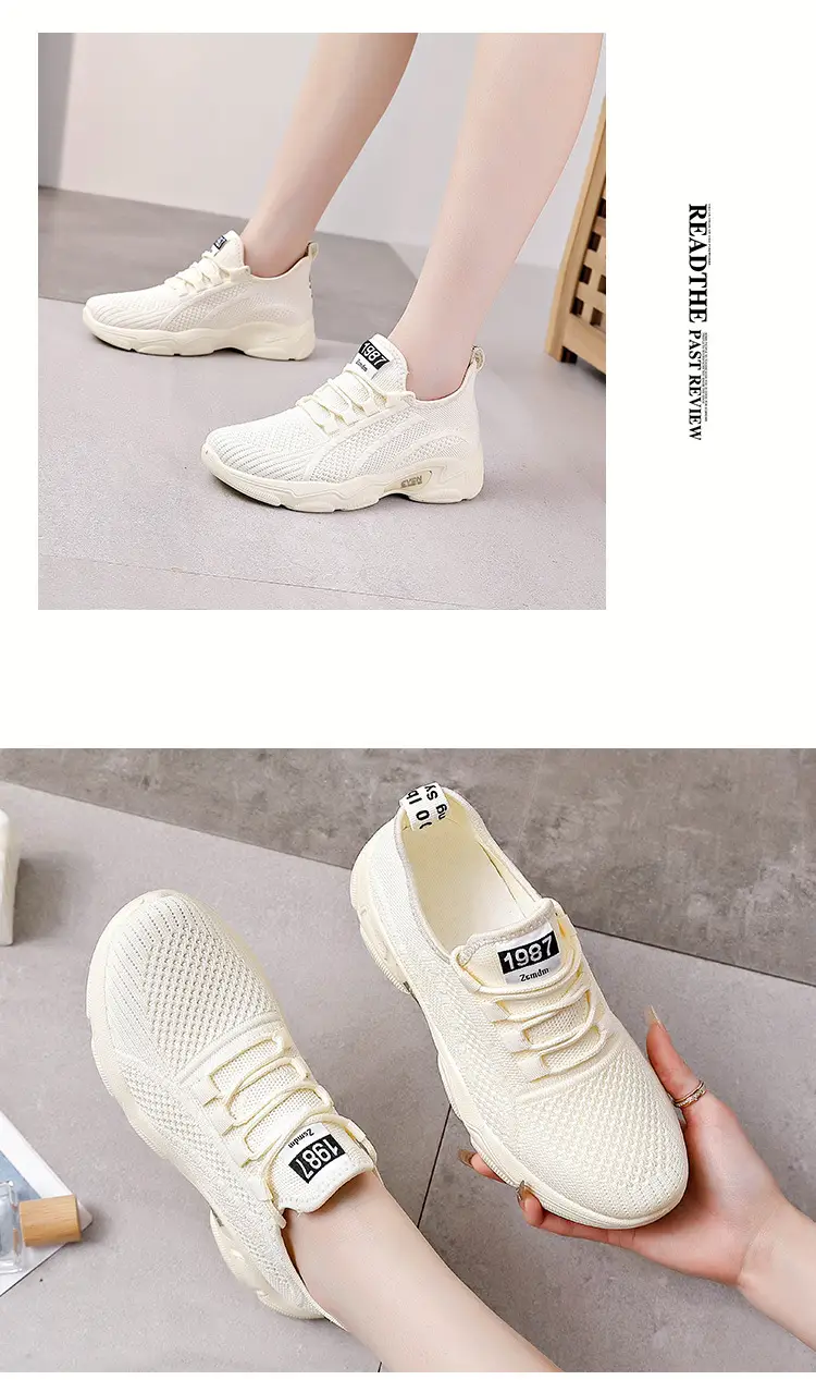 Women Casual Cross-Border Skechers White Mesh Running Shoes — feature 15