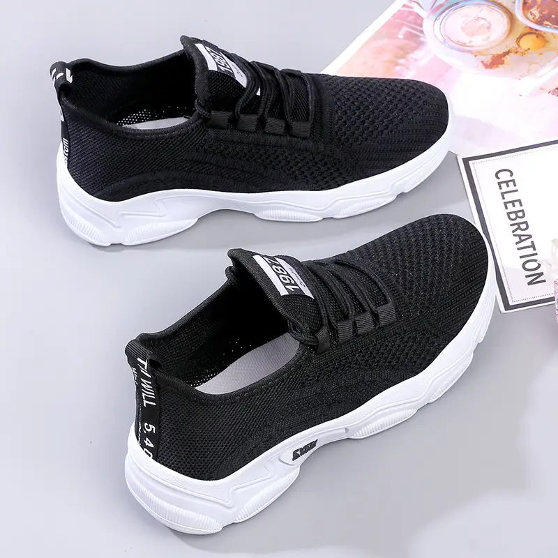 Women Casual Cross-Border Skechers White Mesh Running Shoes - Image 2