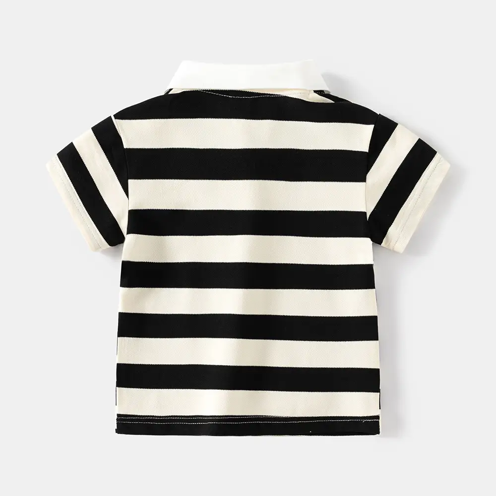 Green Striped Polo Shirt for Boys Summer Wear — feature 5