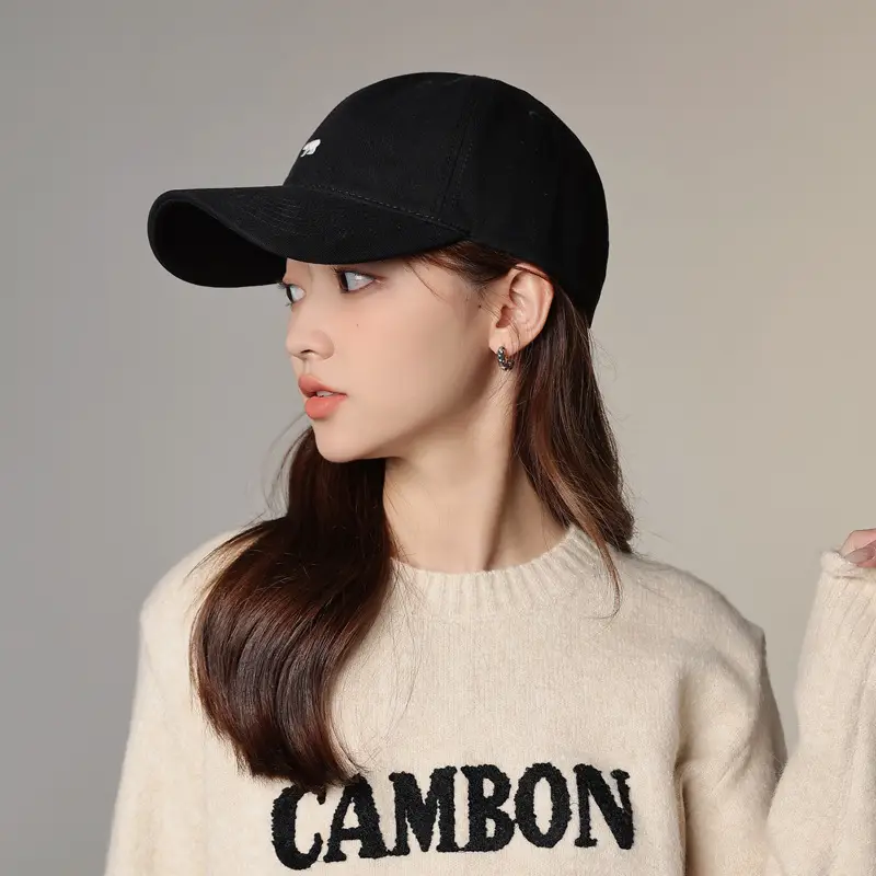 Men's Black Korean Style Baseball Cap with Polar Bear Embroidery - Image 8