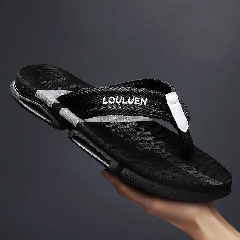 2026 Men's Rubber Casual Flip-Flops with Blue Accents