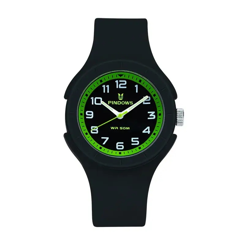 Pindao Black Silicone Couple Watch with Japanese Movement - Image 4