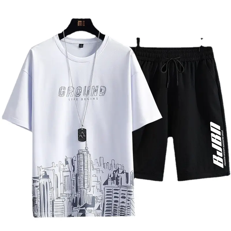 Men Black Printed T-Shirt Short Sleeve Summer Wear