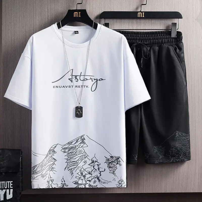 Men Black Printed T-Shirt Short Sleeve Summer Wear