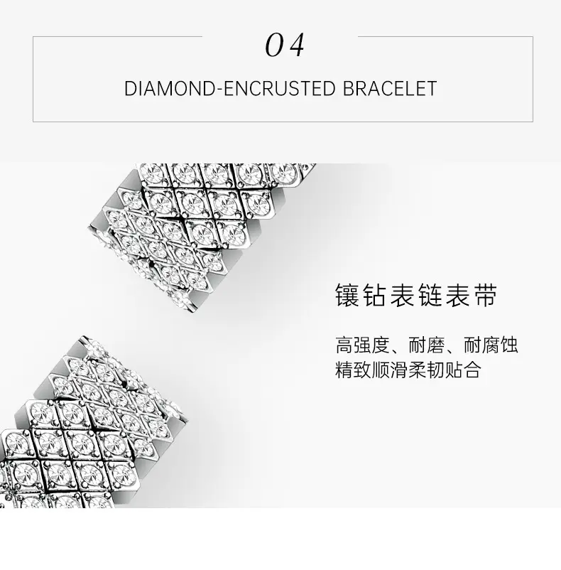 Full Diamond Women's Quartz Watch with Silver Bracelet — feature 15