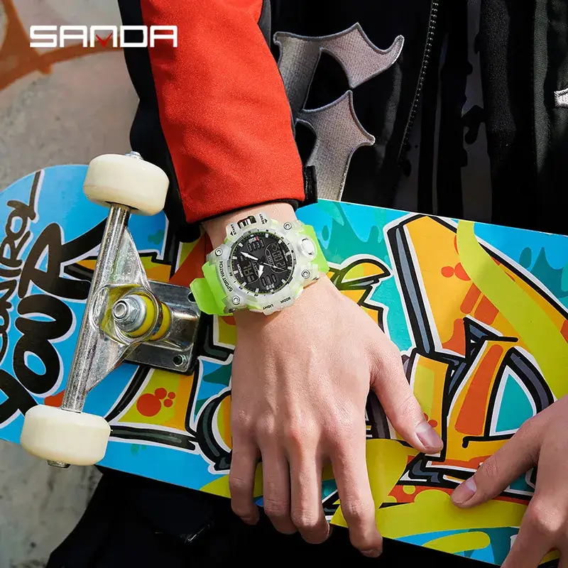 Sanda Waterproof Shockproof Men's Digital Watch Black - Image 99