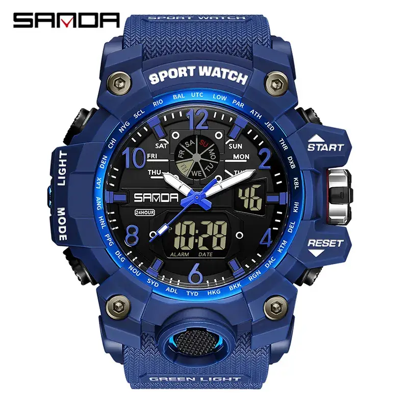 Sanda Waterproof Shockproof Men's Digital Watch Black - Image 53