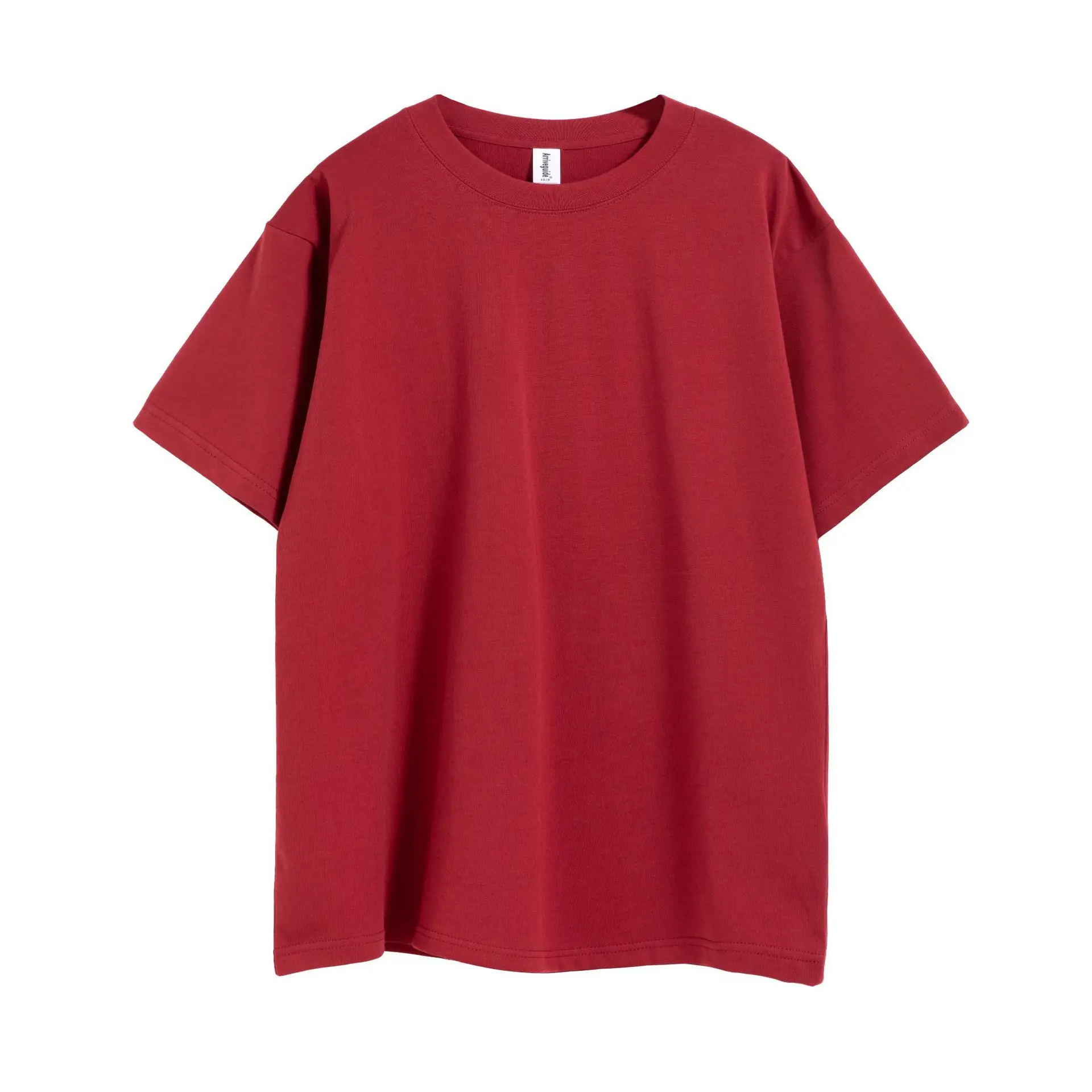 Men Brown Cotton T-Shirt Shoulder Short Sleeve